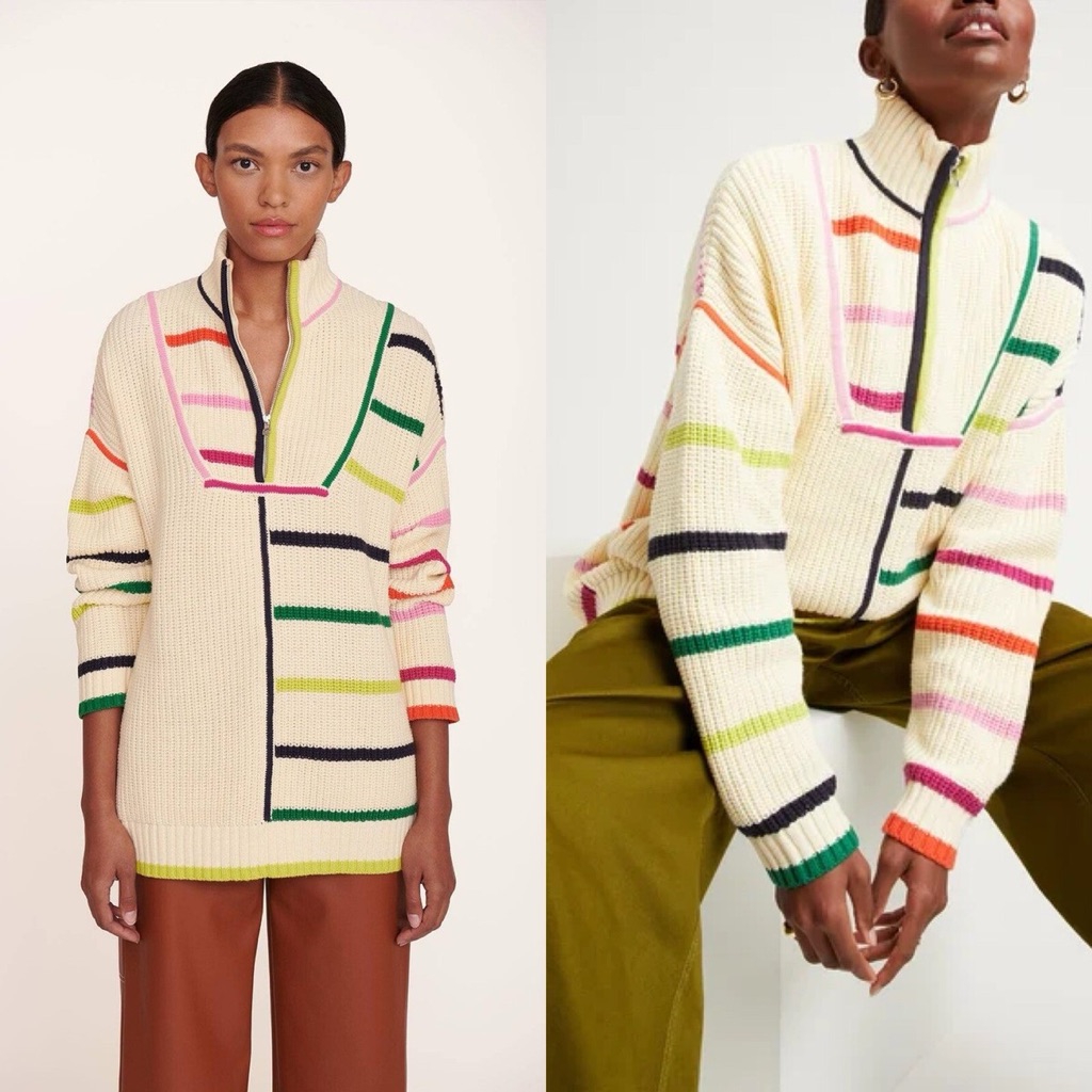 Staud Hampton Oversized Stripe Sweater